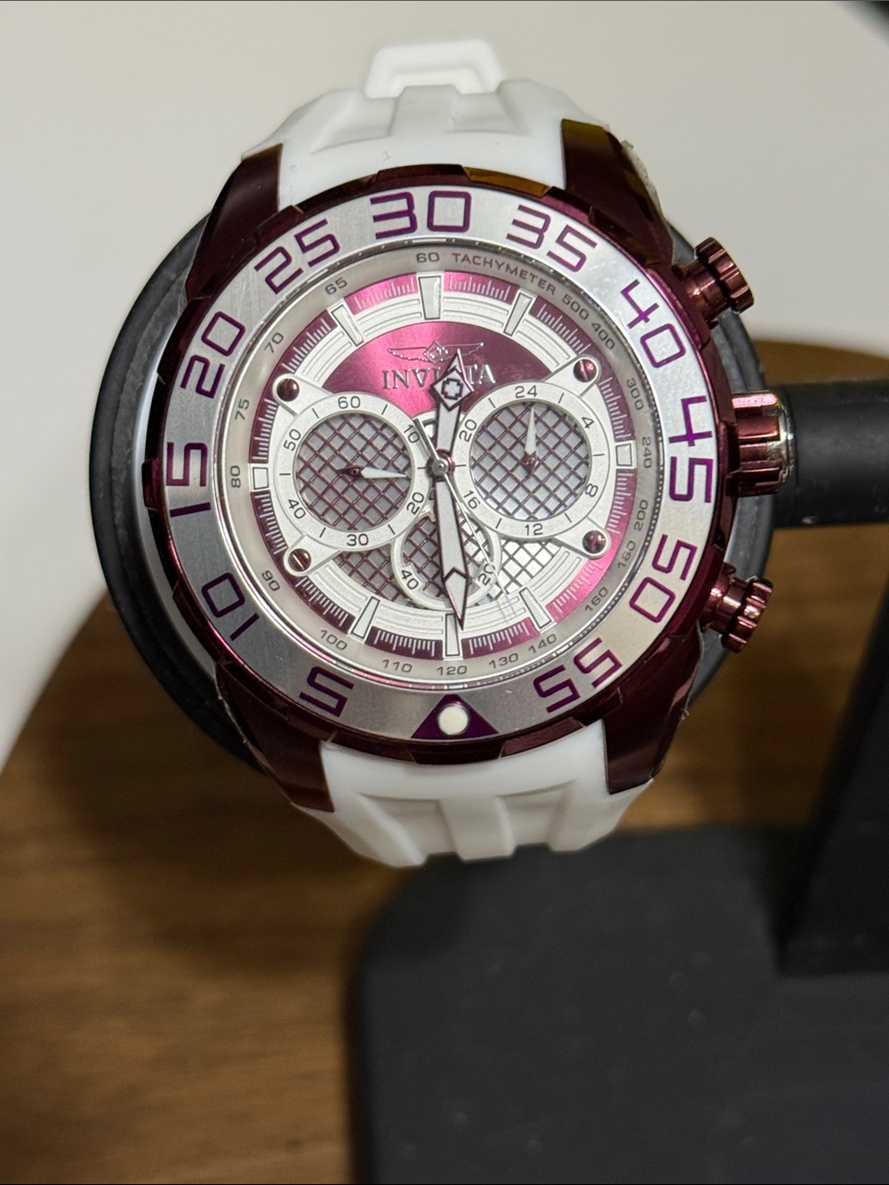 Invicta White and Purple Chronograph Sport Watch